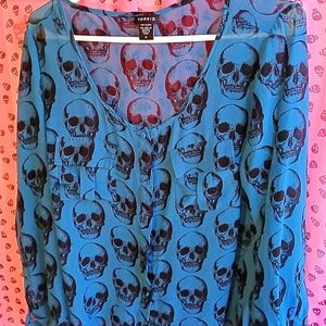 Torrid sheer skull shirt